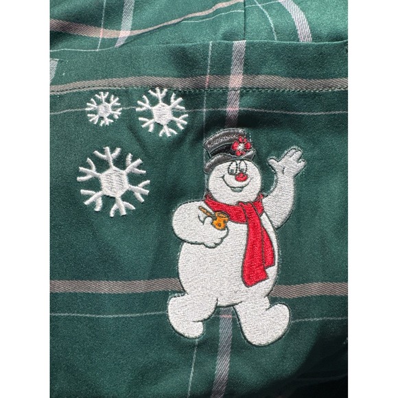 Unique Vintage x Frosty the Snowman Plaid Flare Pants 5X‎ Green Pink - Picture 6 of 10